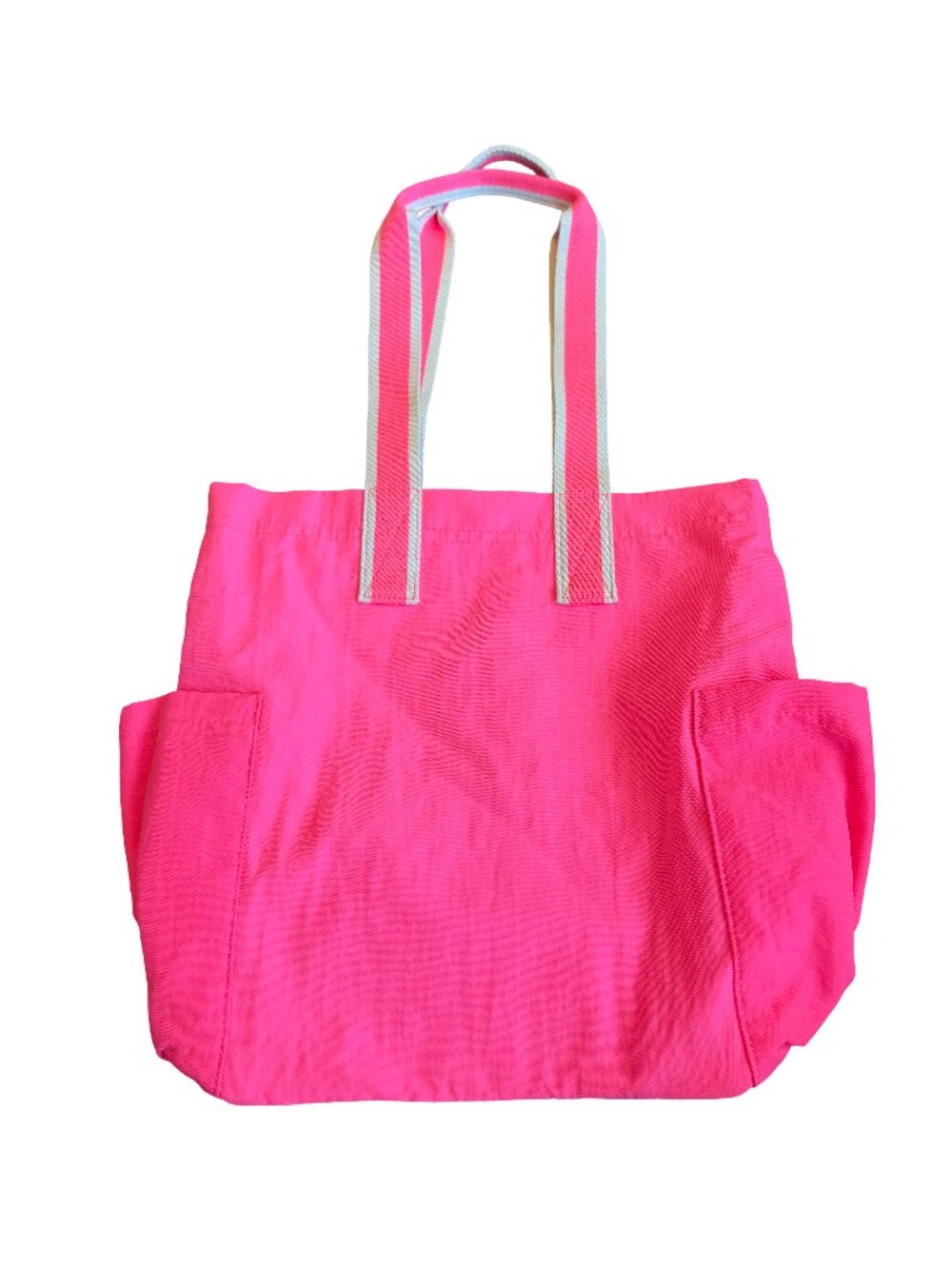 Universal Thread Canvas Structured Tote Bag Striped Straps Side One Size Women's